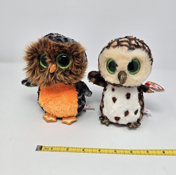 Beanie Boos Bundle of Two Owls Midnight Sammy Stuffed Plush Animals 7 inch - Picture 1 of 10